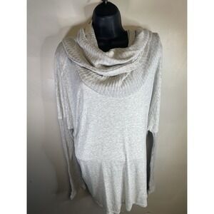 Bordeaux Anthropologie Cowl Neck Sweater XL Grey New W/ Tags